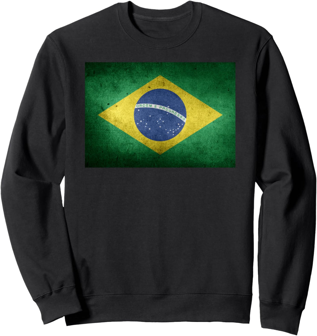Vintage Brasilien Flagge Stilvolles Design Sweatshirt