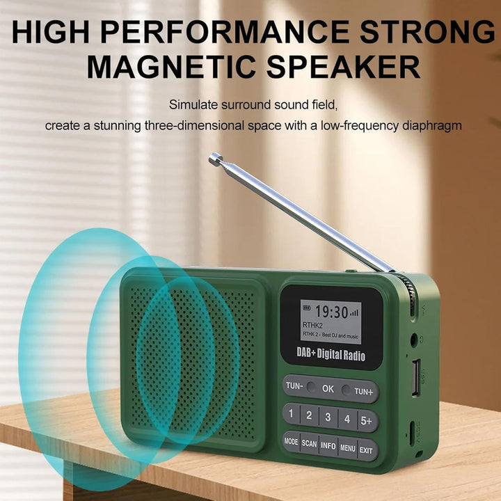 DAB-Radio, Digitalradio, BT-Radio-Lautsprecher, Solarbetriebener 3-W-Stereo-BT-Lautsprecher, Wiedera