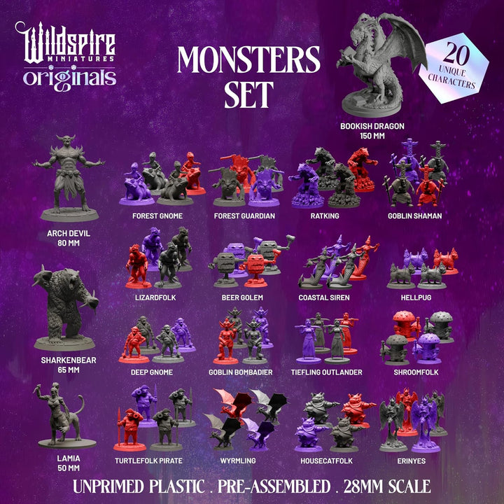 Wildspire Fantasy Miniatures & Bookish Dragon für DND - 28mm-32mm Bulk Dungeons & Dragons Monster Fi