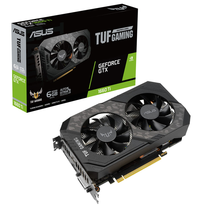 ASUS TUF NVIDIA GeForce GTX 1660 TI 6G Gaming Grafikkarte (PCIe 3.0, 6GB GDDR6 Speicher, HDMI 2.0b,