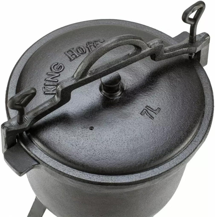 7L Kazan Jagdkessel Gusseiserner Kessel Kesselgulasch Gulaschtopf KINGHOFF KH-2232
