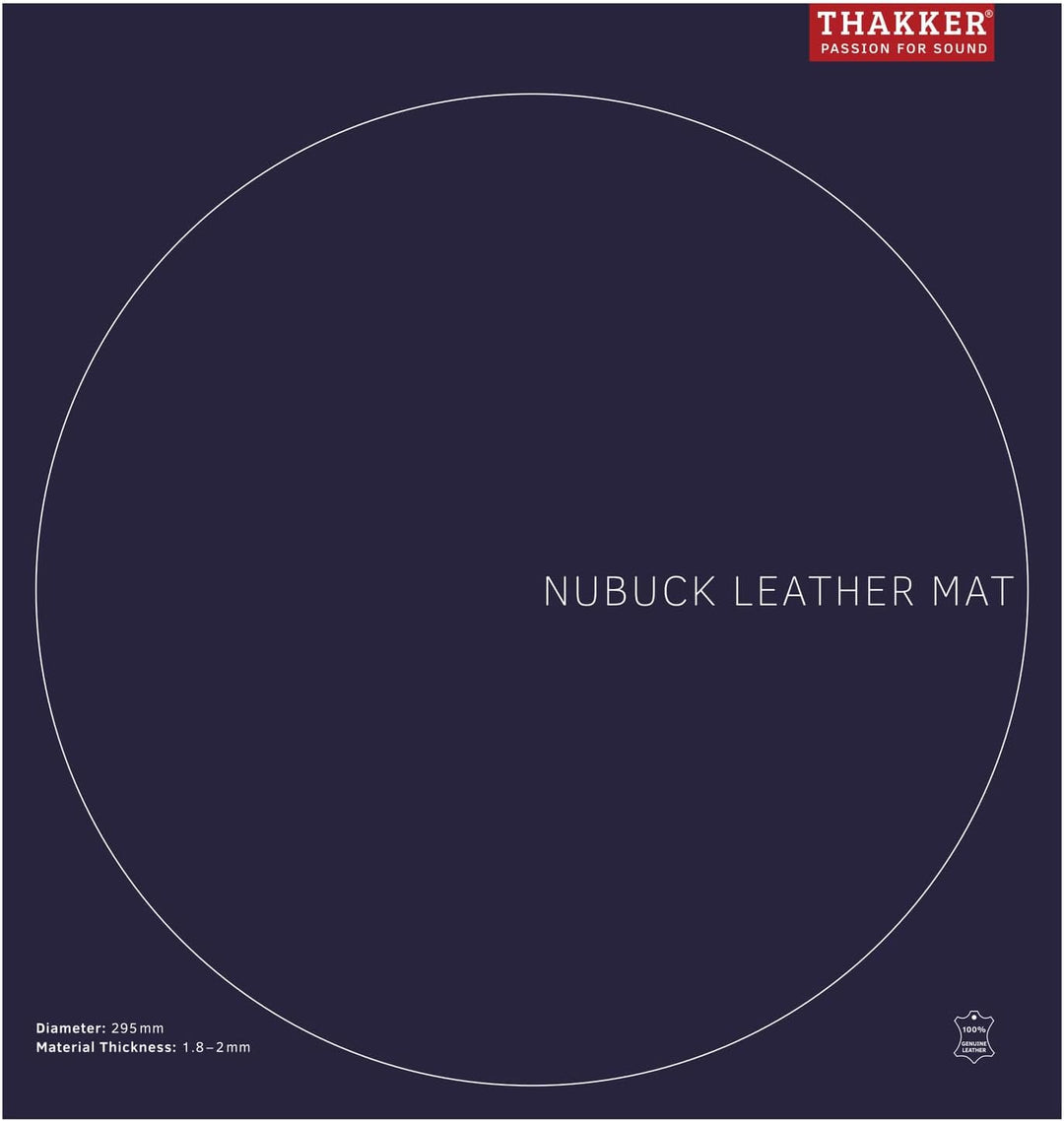 THAKKER Nubuck Leather Mat - Plattentellerauflage aus echtem Nubuk Leder | 1,8-2mm stark | 295mm Dur