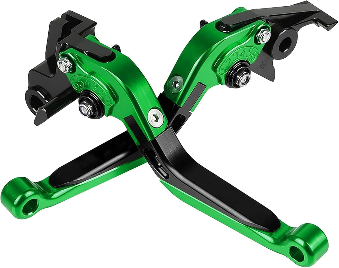 CNC Aluminium Motorrad Einstellbar Faltbar Brems Kupplungshebel für Vulcan S 2015-2020-Grün+Schwarz+