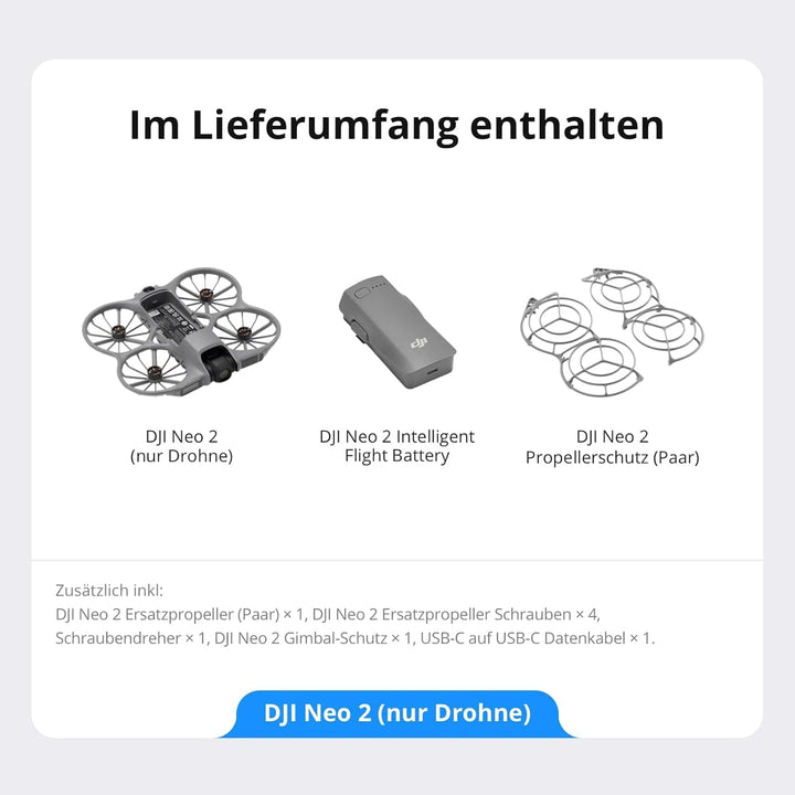 DJI Neo 2 Motion Fly More Combo mit RC Motion 3 und Goggles N3 und Vielseitiges Zubehör, Stabile Übe