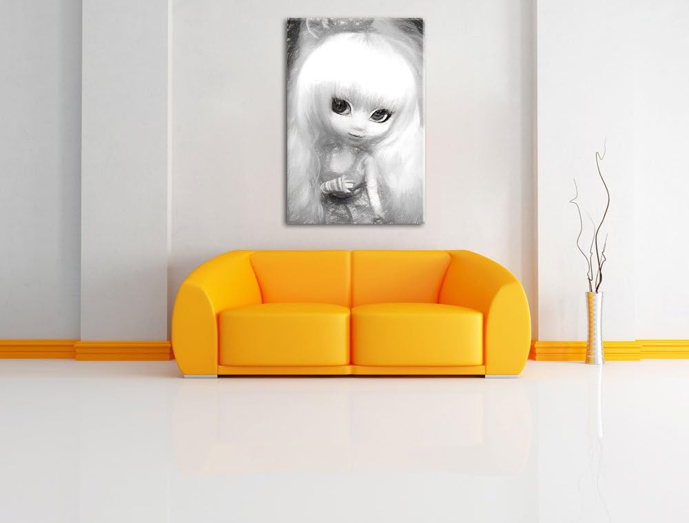 Pullip-Püppchen im 70er-Jahre-Stil NewArt Format: 100x70 cm auf Leinwand, XXL riesige Bilder fertig