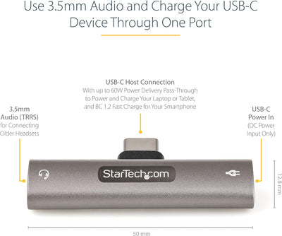 StarTech.com USB-C Audio- und Ladeadapter - USB-C-Audio Adapter mit 3,5-mm TRRS Kopfhörer-/Headset B