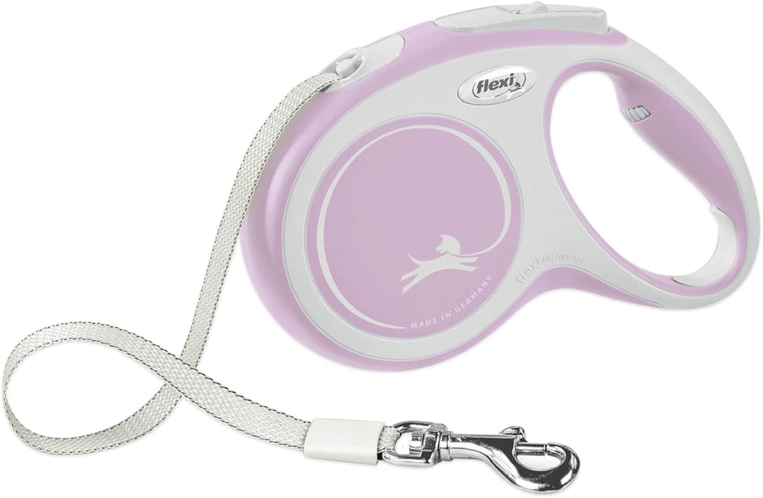 FLEXI® New Comfort einziehbare Hundeleine (Band), ergonomisch, robust und verhedderungsfrei, für Hun