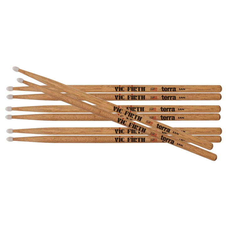 Vic Firth - American Classic® Terra Serie Trommelstöcke 5ATN - American Hickory - Nylonspitze - 4 Pa