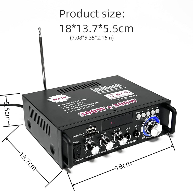 600W Mini Verstärker Digital Endverstärker Bluetooth Stereo Home Car Audio Verstärker USB SD FM MIC