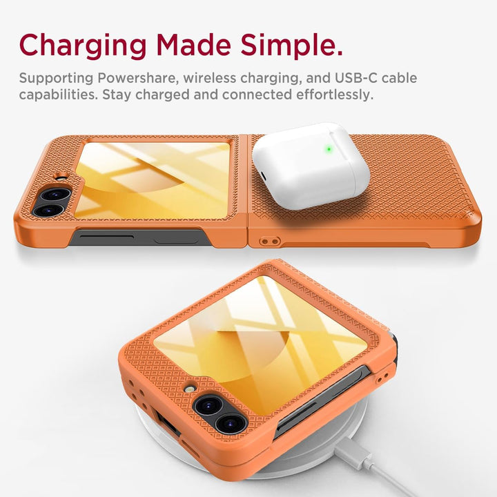 Miimall Hülle Kompatibel mit Samsung Galaxy Z Flip 6/7 FE Hülle mit Kameraschutz, [TPU Scharnierschu