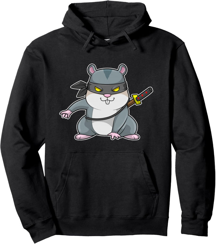 Hamster Ninja Maske Pullover Hoodie