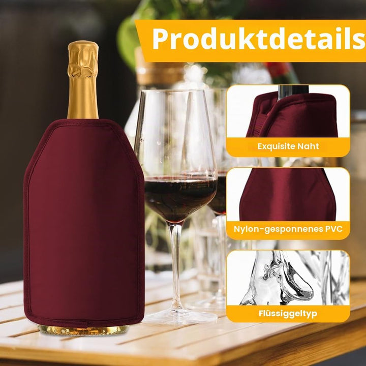 Weinkühler Manschette: 2 Pcs Weinflaschenkühler,Extra lange Kühlung,Wasserabweisendes Nylon,Weinmans