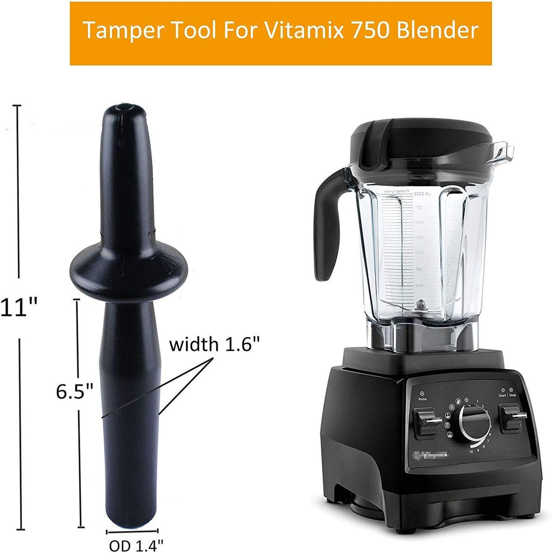 Vitamix Flacher Tamper für Vitamix-Behälter mit niedrigem Profil, 1,8 l und 1,1 l Schwarz, Schwarz