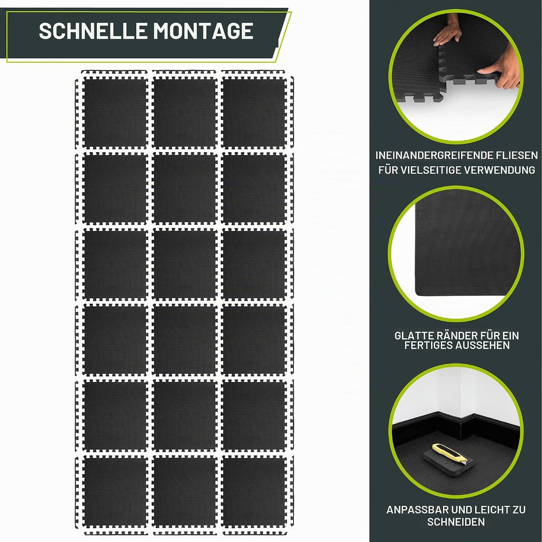 Prosource Fit Extra dicke Puzzle-Übungsmatte, 1,9 cm oder 2,5 cm, EVA-Schaum, ineinandergreifende Fl