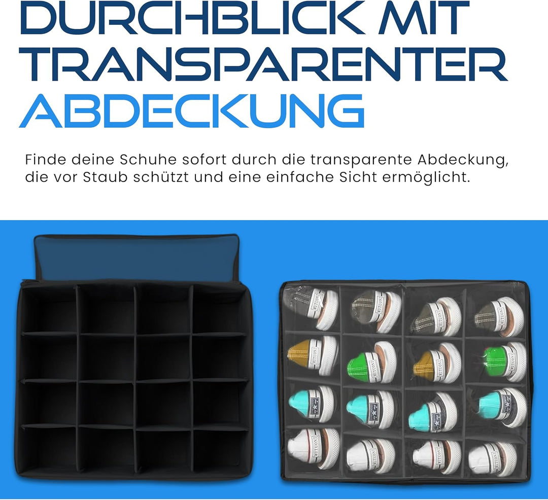 Organizer für Schuhe, inklusive 4 Schuhtaschen, Schuhaufbewahrung für Schrank, Schuhboxen, Schuhboxe