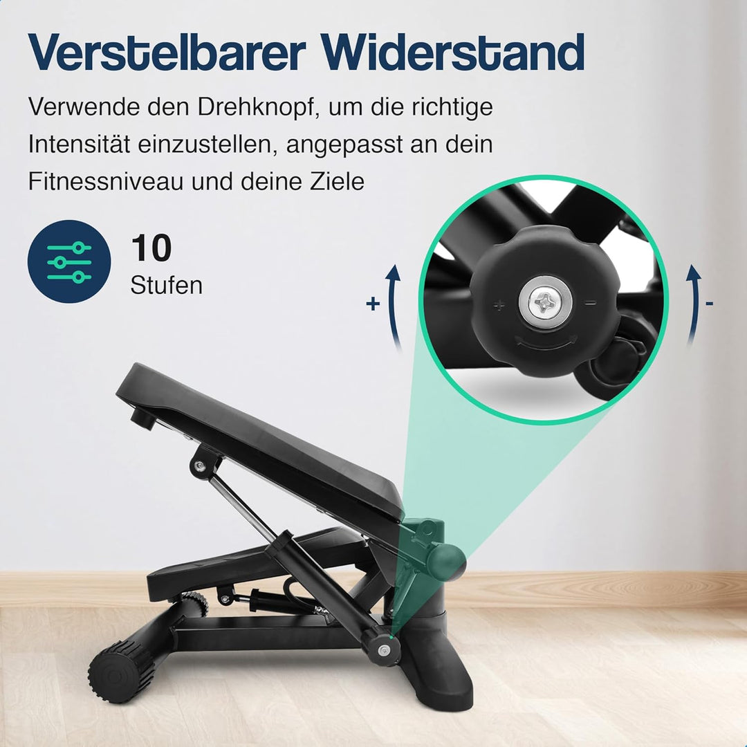 Hulser 2-in-1 Stepper für Zuhause mit Display - Ganzkörpertrainer mit Anpassbarem Widerstandssystem
