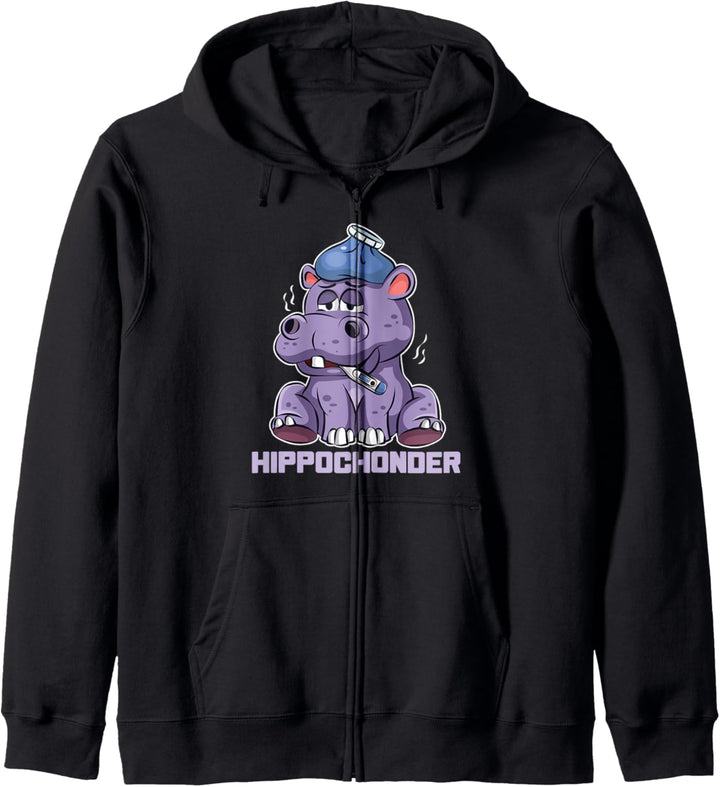 Hypochonder Nilpferd Hippochonder Krank Witzig Kapuzenjacke