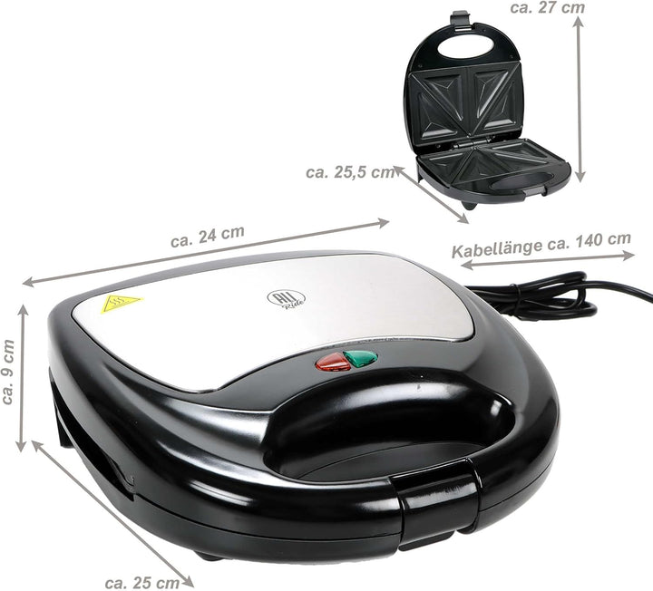 All Ride Sandwichmaker 24V – Sandwich Maker für unterwegs mit 24V Stecker – Antihaftbeschichtung für