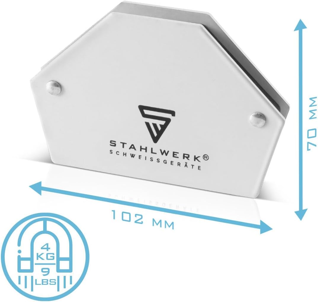 STAHLWERK 6 × Magnet-Schweisswinkel Magnetwinkel Schweissmagnet 30° x 45° x 60° x 75° x 90° x 135°,