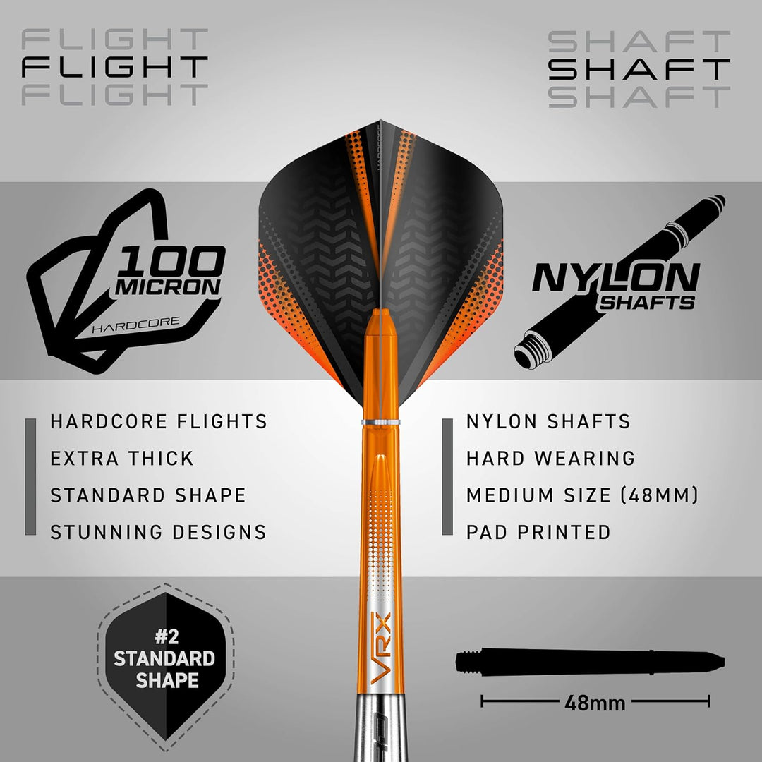 RED DRAGON Amberjack Series Steel Profi Dartpfeile Steeldarts Set mit Flights und Schäfte 24.0 Gramm