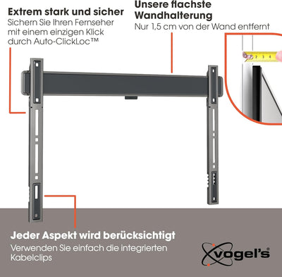 Vogel's Elite TVM 5605 Extrem Flache Premium TV-Wandhalterung für 40-100 Zoll Fernseher | Bis 100 kg