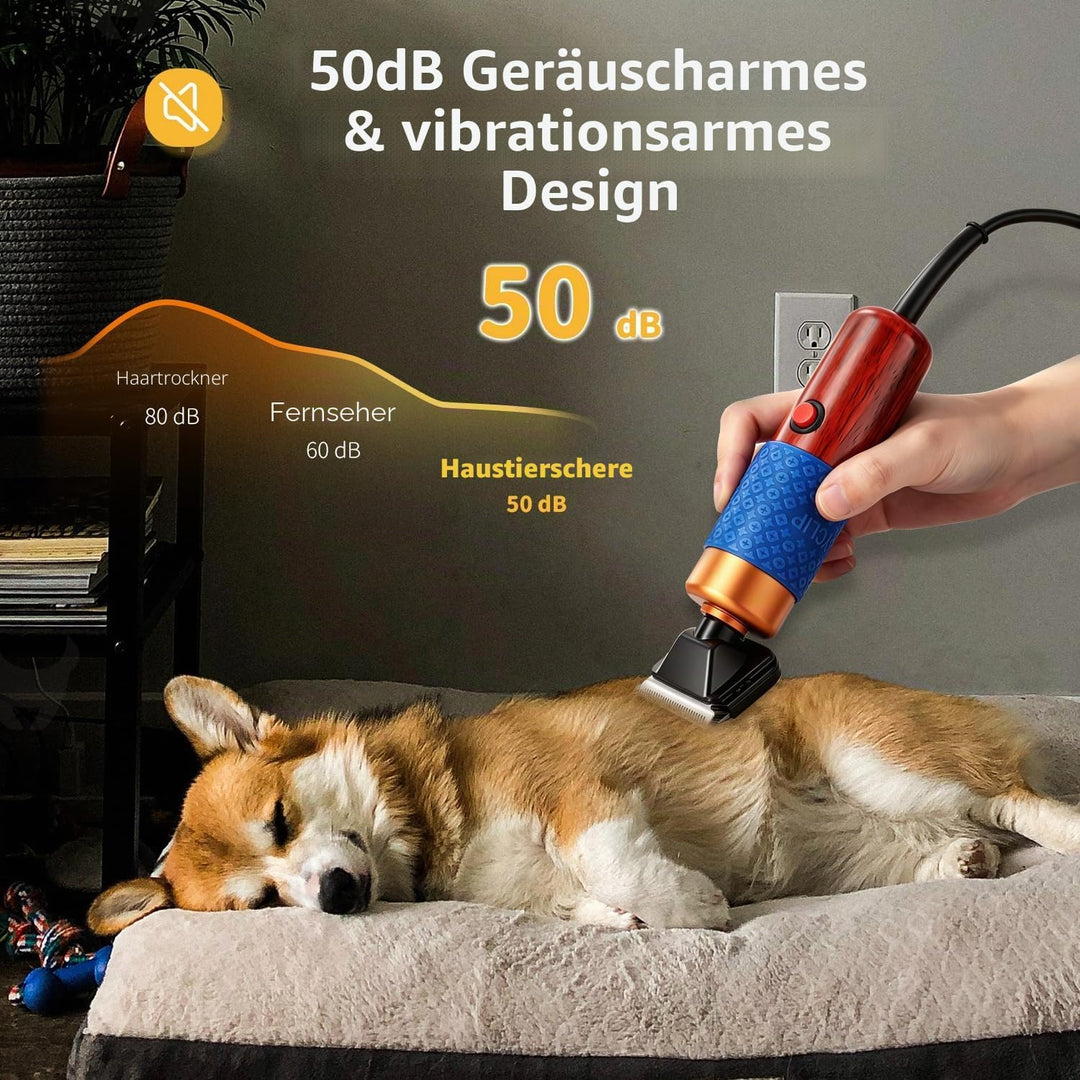 CGOLDENWALL 200W Hundeschermaschine Leise Profi Hund Katze Tierhaarschneider mit 3m Kabel, einstellb