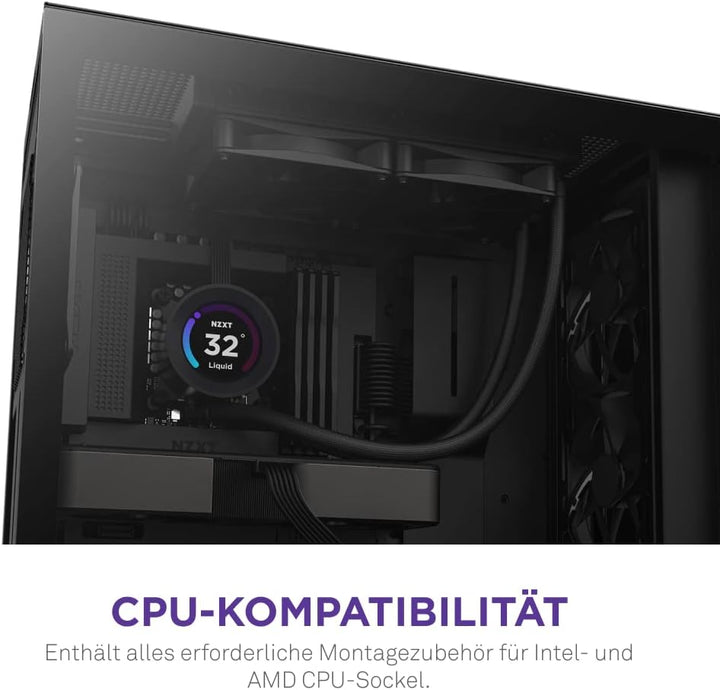 NZXT Kraken Elite 240 - RL-KN24E-B1-240mm AIO CPU Wasserkühlung - 2,36" LCD Display 640x640-2x120mm