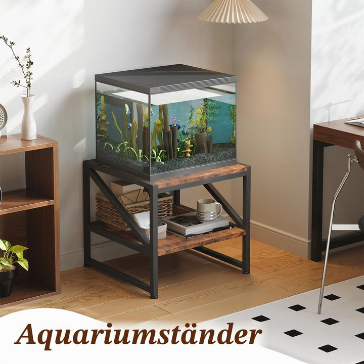 Beistelltisch Wohnzimmer 50x50 cm, Couchtisch mit 2 Ebenen bis 90 kg belastbar, Industrie-Design Sof