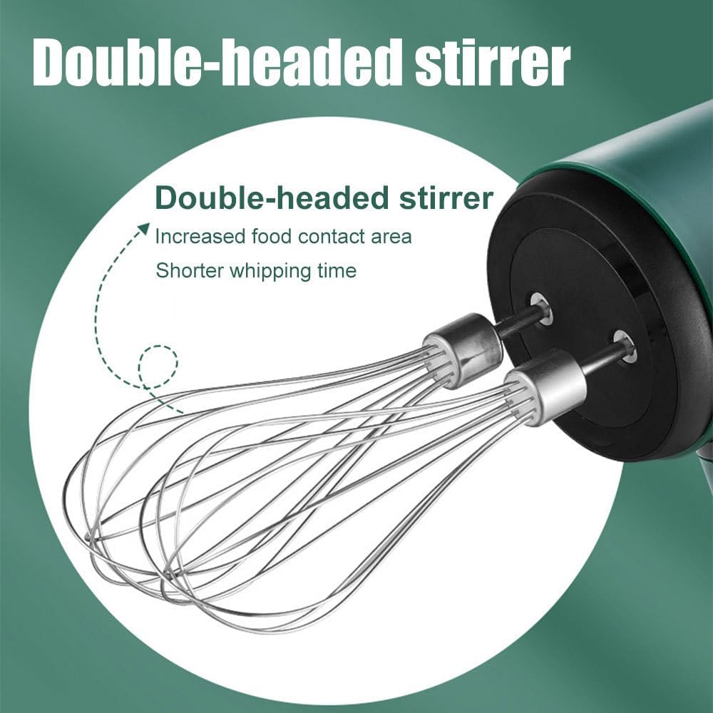Kabelloser Handmixer, Elektrischer Schneebesen mit Ständer, 3 Geschwindigkeiten, Handquirl aus Edels