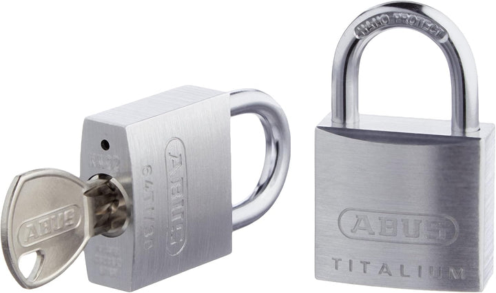 ABUS Vorhängeschloss Titalium 64TI/30-2er Set, gleichschliessend - Kellerschloss mit Schlosskörper a