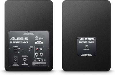 Alesis Elevate 5 - Aktive Desktop-Studiolautsprecher für Heimstudios, Video-Bearbeitung, Gaming und