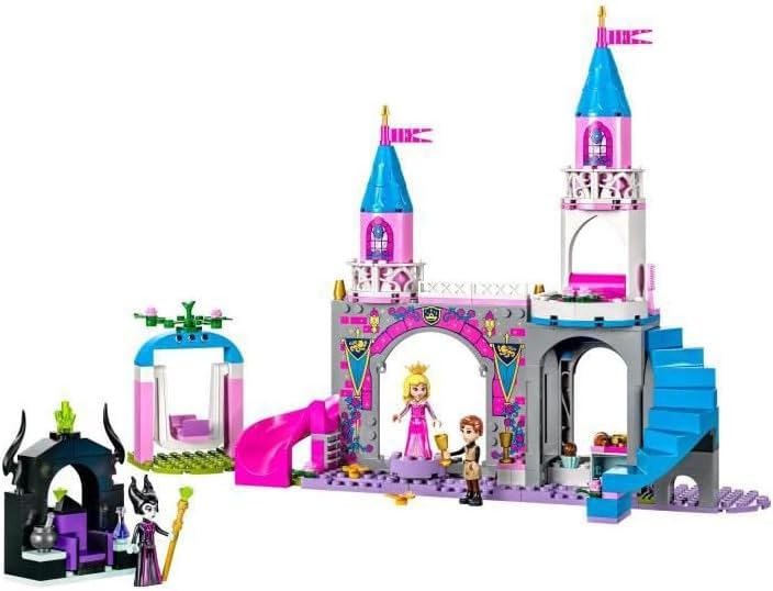 LEGO 43211 Disney Princess Auroras Schloss Spielzeug zum Bauen mit Dornröschen, Prinz Philip & Malef