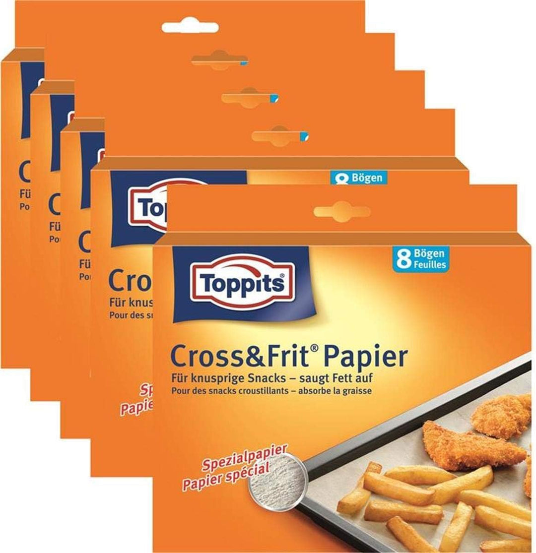 5 x Toppits® Cross&Frit Papier / Back-Spezialpapier (8 Bögen - 37 x 30 cm) SAUGSTARK