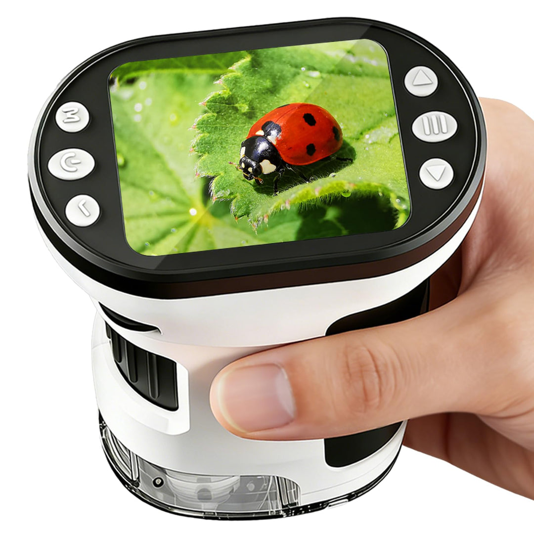 FIVAVA 1000X Mikroskop für Kinder, tragbares Digitales Mikroskop mit 2,0-Zoll-IPS-Display, Kinderlup