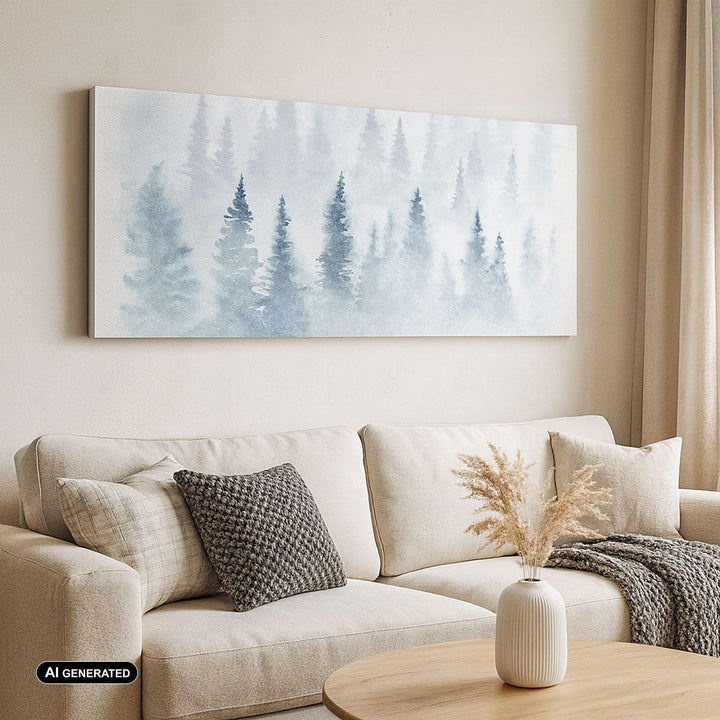 Wandbilder Dekoration Wohnzimmer Bäume Wald Natur Panorama Bilder auf Leinwand 120x50cm Leinwandbild