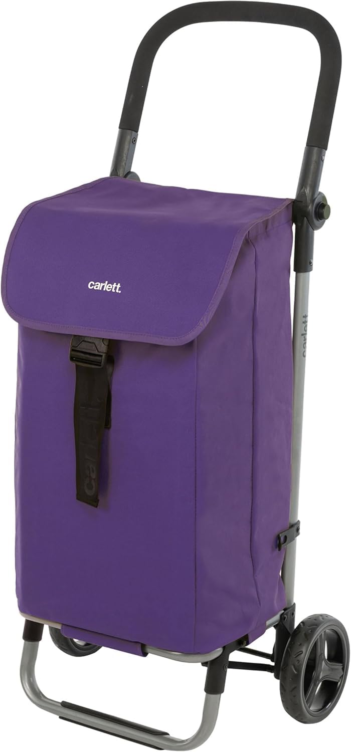 Carlett Einkaufstrolley mit 4 Rädern, faltbar, mit erweiterbarer und Abnehmbarer 60-L-Tasche, bis 25