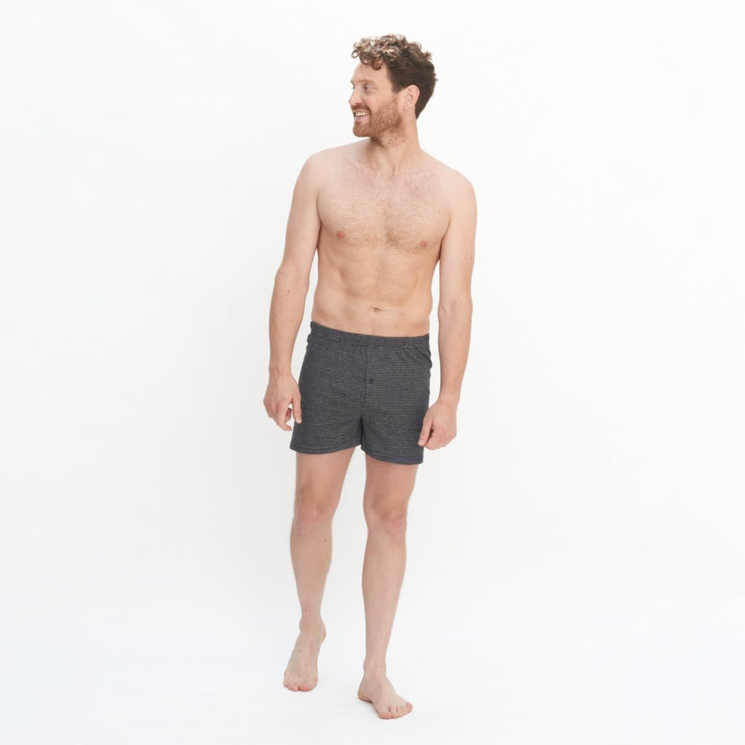 Living Crafts Boxer-Shorts, 2er-Pack 7, Stone Grey/Anthra Melange