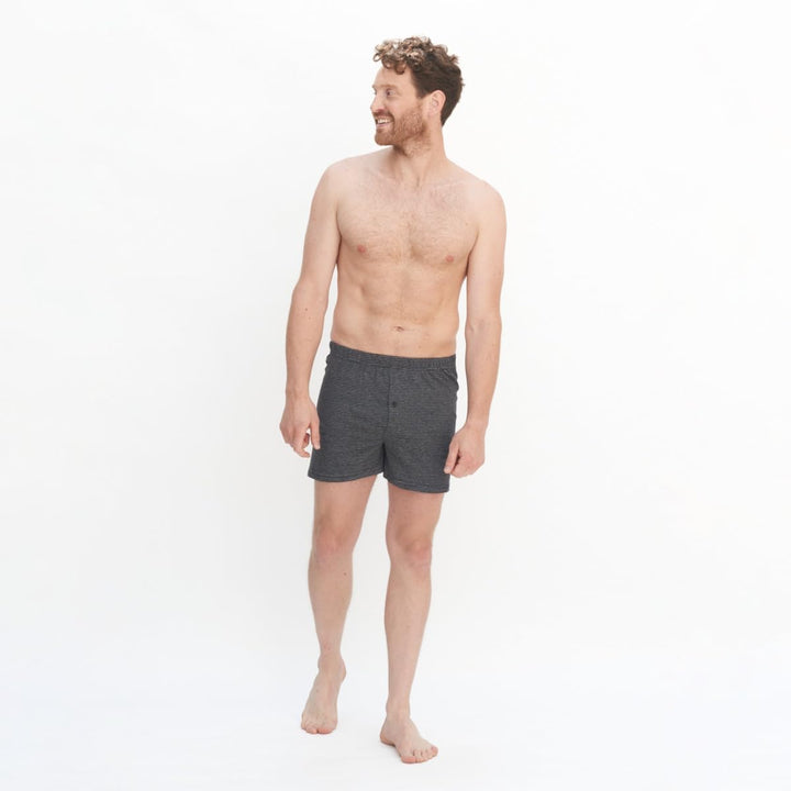 Living Crafts Boxer-Shorts, 2er-Pack 7, Stone Grey/Anthra Melange