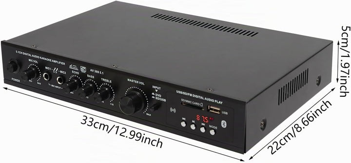 Audioverstärker HiFi Verstärker 300W Stereo Audio Streaming Bluetooth-Audio-Verstärker 5.1 Kanäle Re