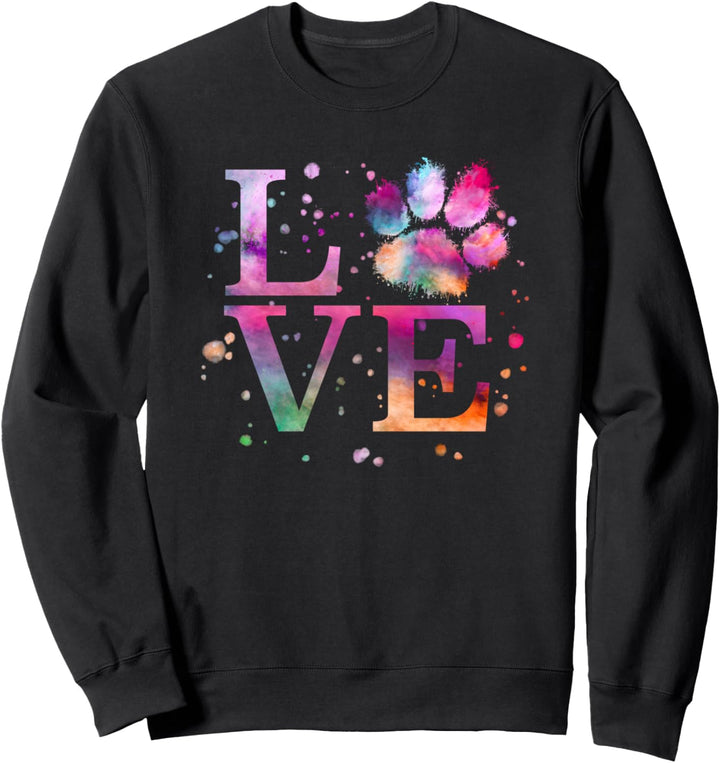 Buntes Tierunterstand mit Hundepfoten-Aufdruck. Sweatshirt