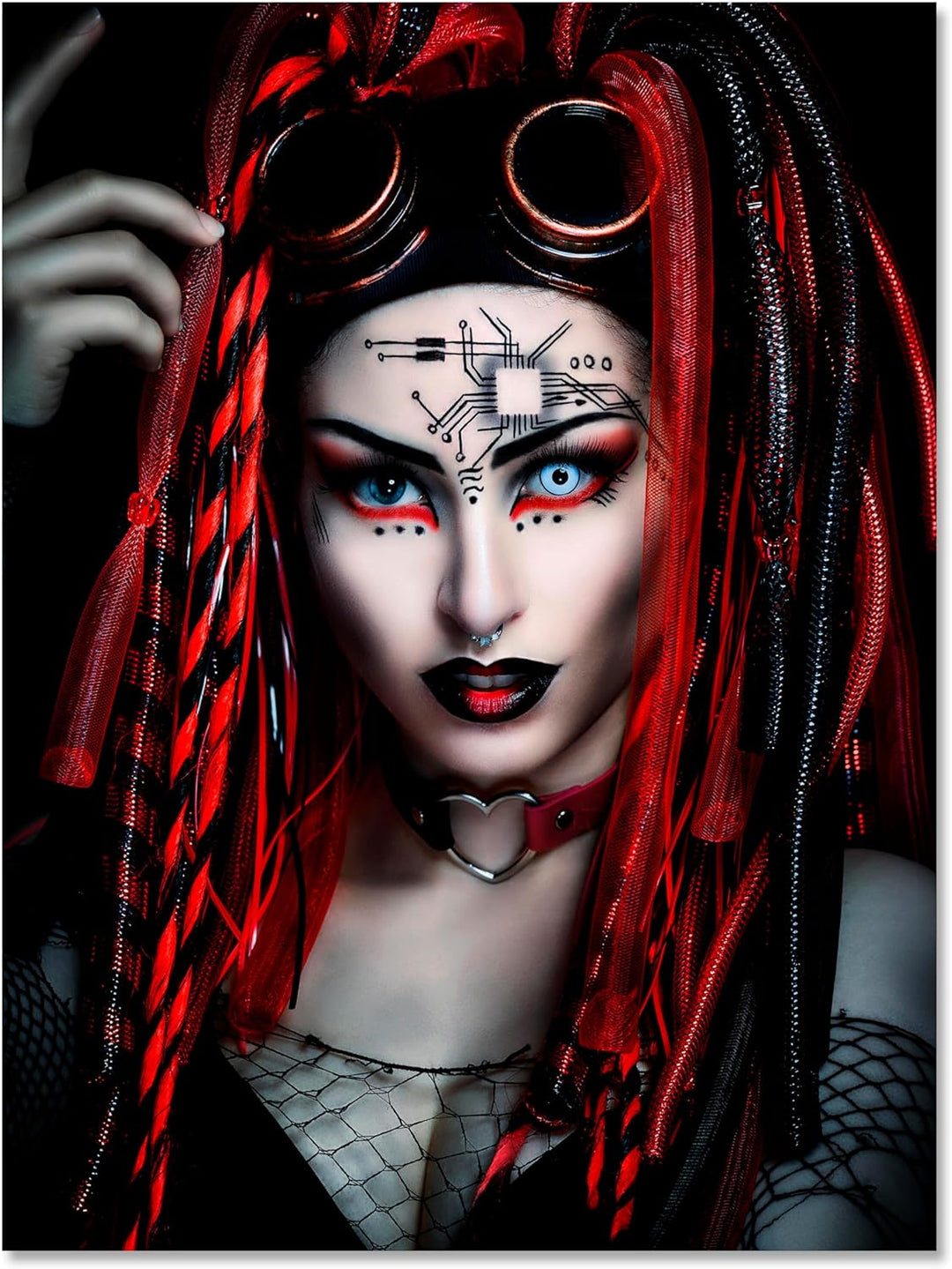 wandmotiv24 Leinwandbild Models, 80x60cm, Hochformat, Frau, Steampunk, Deko, Bilder auf Leinwand, Wa