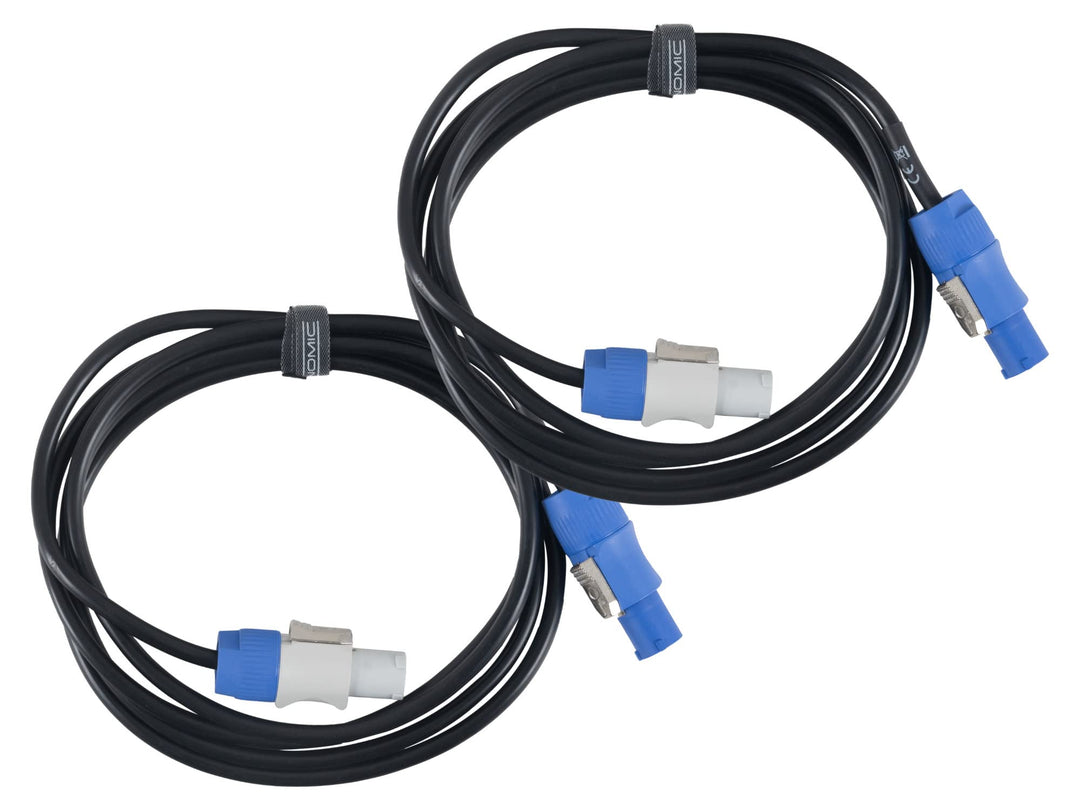 Pronomic Power Twist 2.5 Stromkabel Set - 2 Kabel zur Stromversorgung von Aktiv-Lautsprechern und Sc