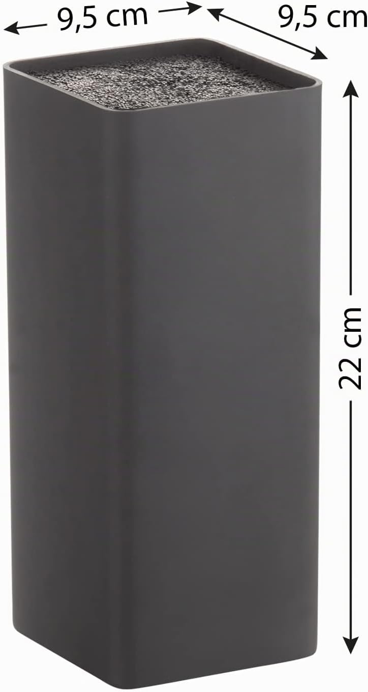 Buddy´s Blades - Messerblock, Messerhalter, unbestückt, 22 cm Höhe, schwarz, quadratisch, hochwertig
