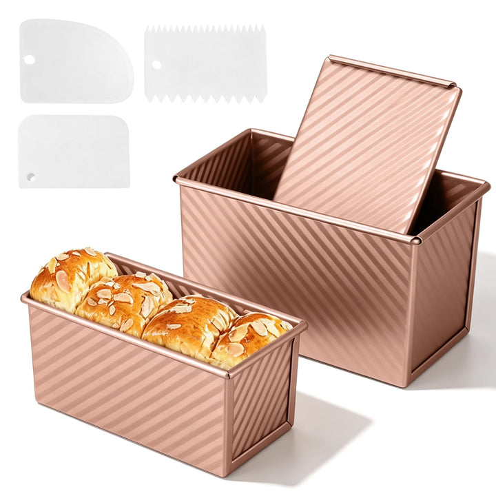 2 Stück Toastbrot Backform mit Deckel, Brotbackform mit Deckel, Antihaft Backform Toast, Brotbackfor