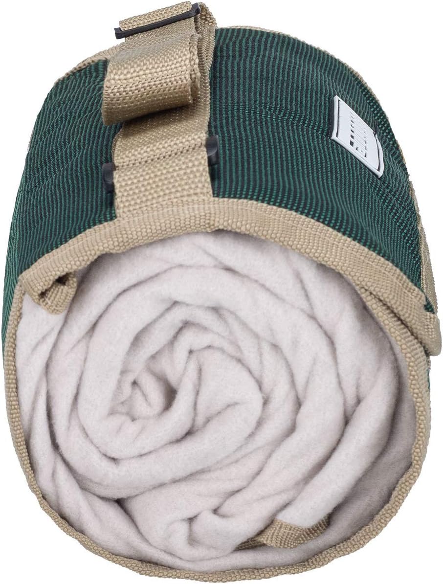anndora Fleece Picknickdecke wasserdicht 125x150 cm - grün beige, Grün Beige
