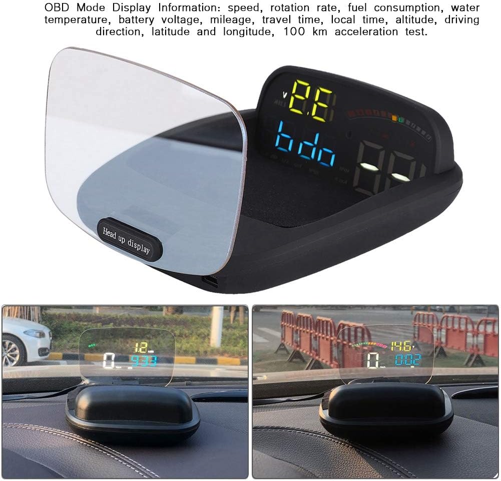 Garsent Head Up Display, Universal Auto HUD Grossbild Auto HUD Head-Up-Display Geschwindigkeitswarnu