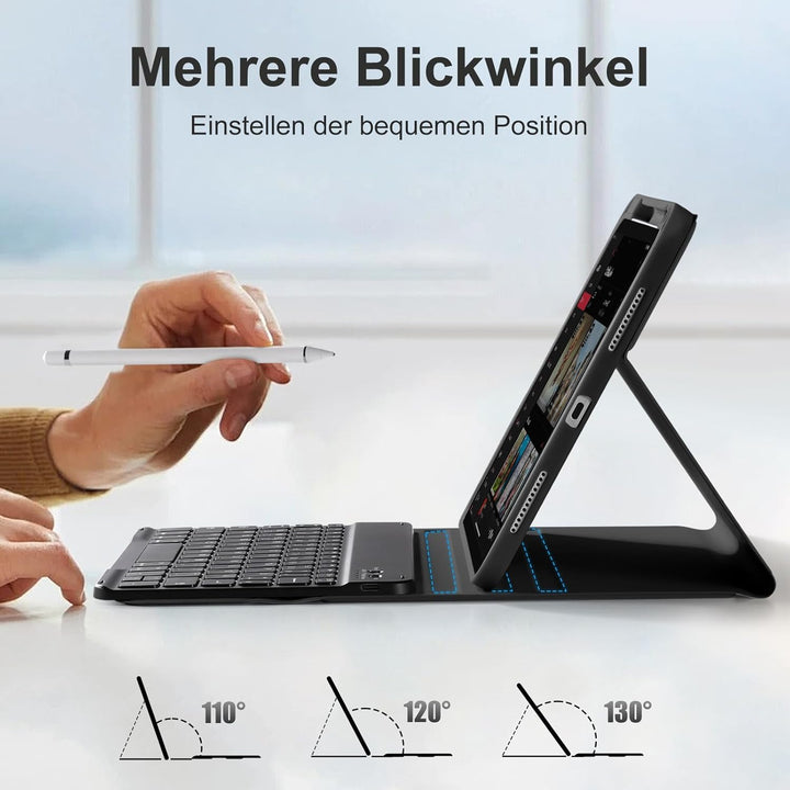 drivego Hülle mit Tastatur für iPad A16 11 Generation 2025/10 Generation 2022(11/10.9 Zoll), Magneti