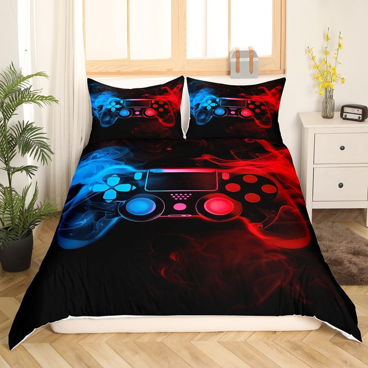 Teens Spieler Bettbezug 135x200,Jungen Spiel Joysticks Reversibel Bettwäsche-Set,Kinderspielkonsolen
