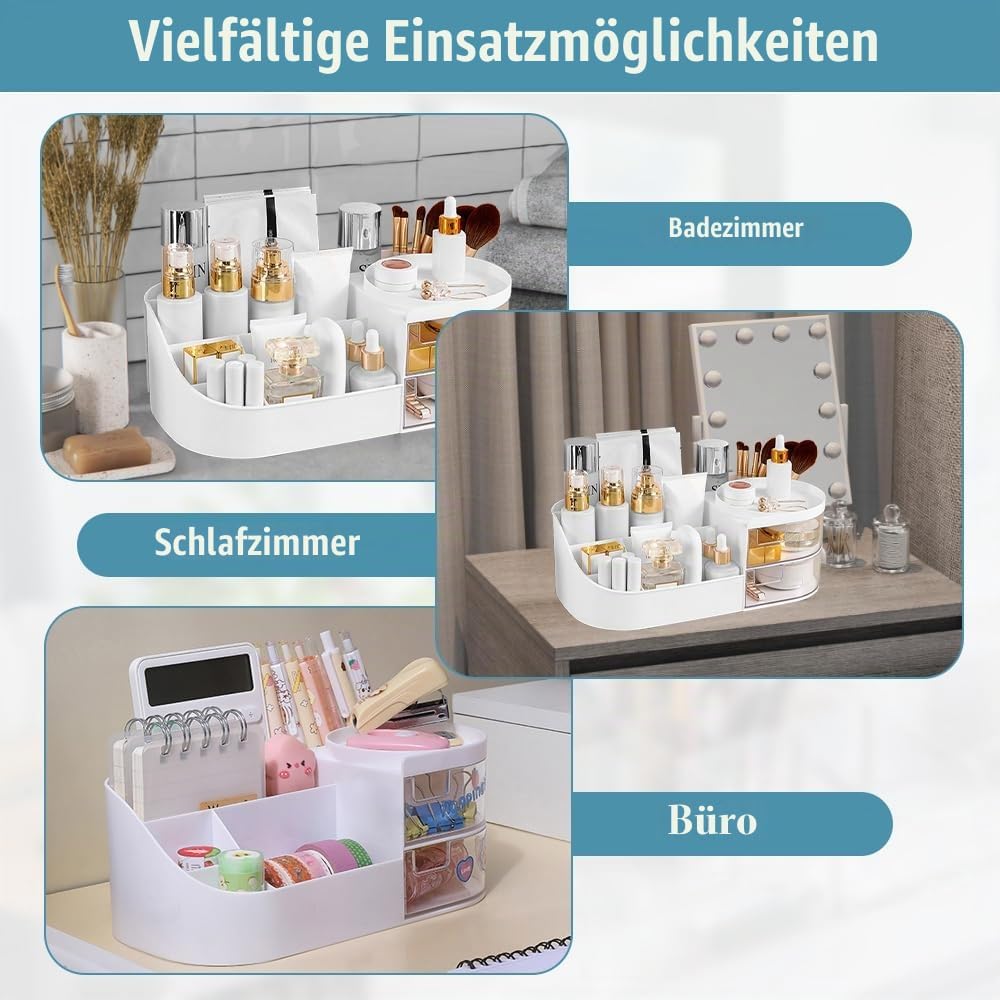 Make Up Organizer Kosmetik Aufbewahrungsbox mit Schubladen Schminktisch Organizer Schminkbox Beauty
