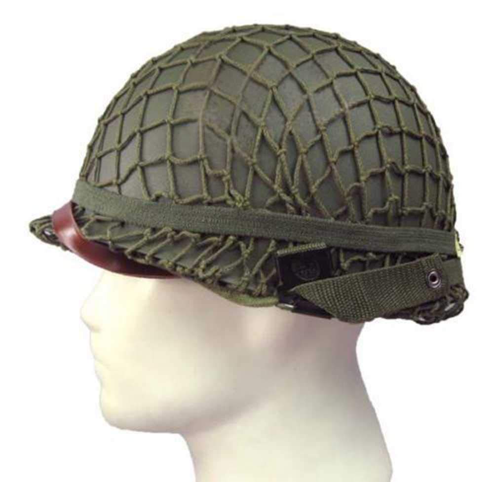 OAREA Zweiter Weltkrieg US-Militärstahlhelm M1 mit Netzabdeckung Nach dem Zweiten Weltkrieg Ausrüstu